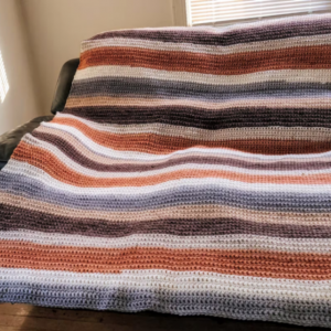 The Rustic Earth-Tone Strip Throw
